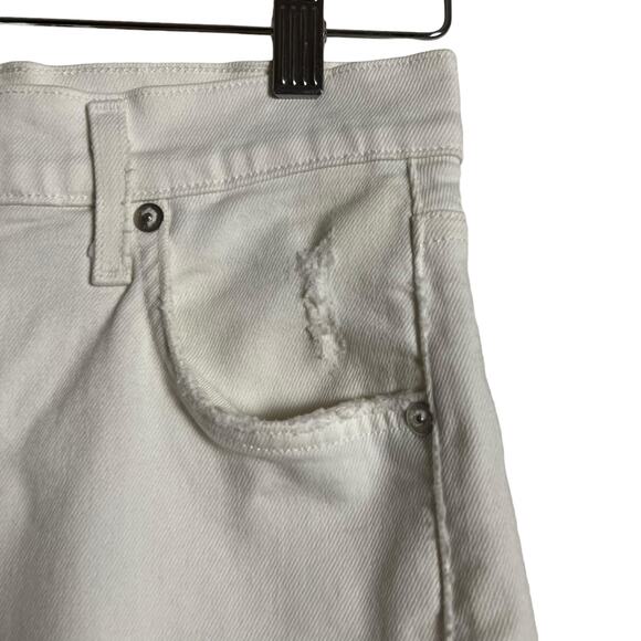 Agolde Isabel Ankle Slim Boyfriend Distressed White Denim Jeans Size 24 - Picture 5 of 12